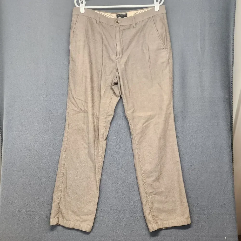 Banana Republic Kentfield Pant Men 34x30 Tan Twill Chino Trouser Tagged 35x32